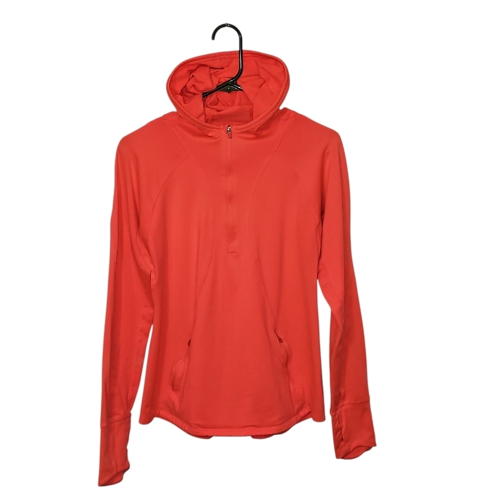Gap Fit Orange Coral Women's Lightweight Zipper Hoodie Size M